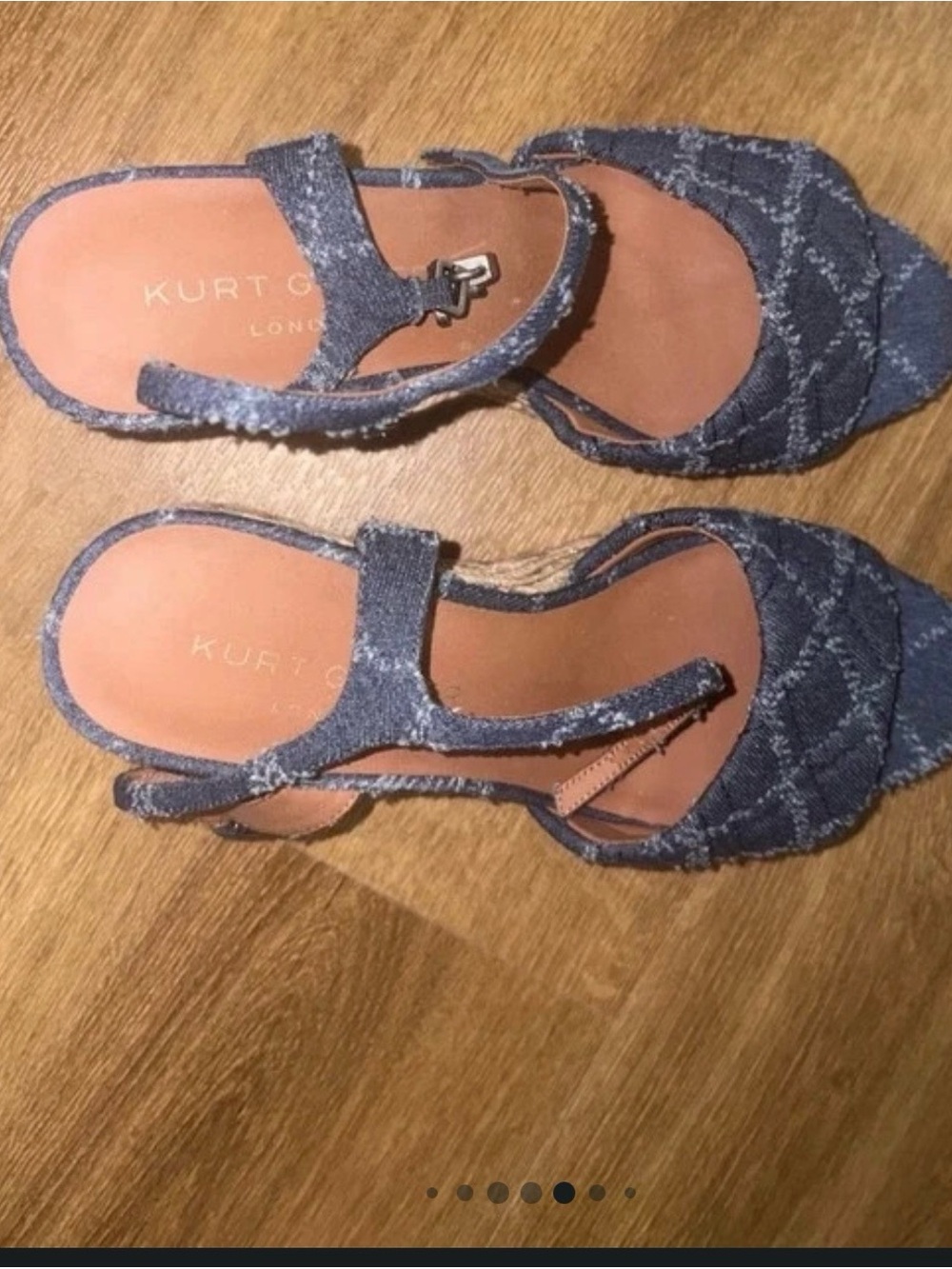 Kurt Geiger Denim-Textured Blue Slingback Sandals